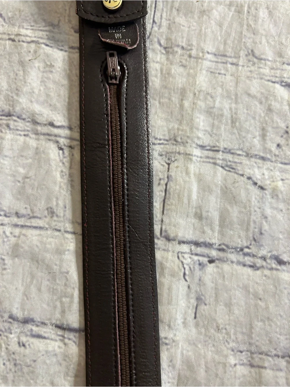BECHELLE VTG CHOCOLATE BROWN ZIPPERS LINING 30-32 & WESTERN BROWN SNAP BELTS